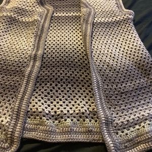 Handmade long crochet vest